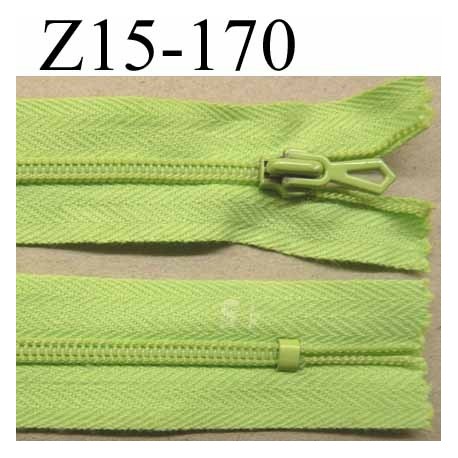fermeture zip à glissière longueur 15 cm couleur vert  non séparable zip nylon largeur 2.2 cm largeur du zip 3.6 mm