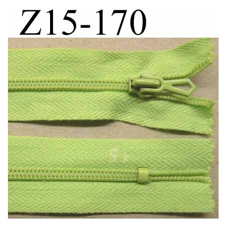 fermeture zip à glissière longueur 15 cm couleur vert non séparable zip nylon largeur 2.2 cm largeur du zip 3.6 mm