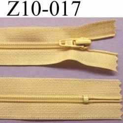 fermeture zip à glissière YKK longueur 10 cm couleur jaune non séparable largeur 2.5 cm glissière nylon largeur du zip 4 mm