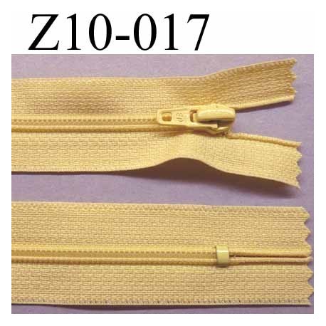 fermeture zip à glissière YKK longueur 10 cm couleur jaune non séparable largeur 2.5 cm glissière nylon largeur du zip 4 mm