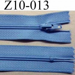 fermeture zip à glissière longueur 10 cm couleur bleu non séparable largeur 2.5 cm glissière nylon largeur 4 mm