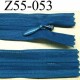 fermeture zip à glissière invisible longueur 55 cm couleur bleu non séparable largeur 2.5 cm glissière largeur 4.2 mm