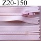fermeture zip à glissière longueur 20 cm couleur rose pale non séparable zip nylon largeur 2.5 cm largeur du zip 4 mm