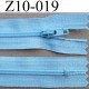 fermeture éclair longueur 10 cm couleur bleu ciel non séparable largeur 2.5 cm glissière nylon largeur 4 mm