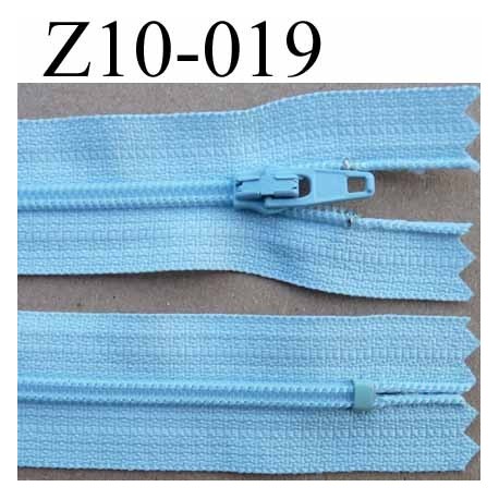 fermeture zip longueur 10 cm couleur bleu ciel non séparable largeur 2.5 cm glissière nylon largeur du zip 4 mm