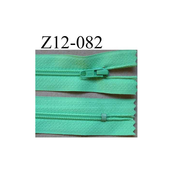 fermeture zip à glissière longueur 12 cm largeur 2.5 cm couleur vert non séparable glissière zip nylon largeur 4 mm