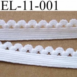 élastique dentelle plat largeur 11 mm couleur blanc largeur de la bande 7 mm largeur de la dentelle boucle 4 mm très beau 