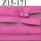 fermeture zip à glissière longueur 15 cm couleur rose violine non séparable zip nylon largeur 2.5 cm largeur du zip 4 mm