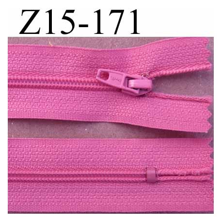 fermeture zip à glissière longueur 15 cm couleur rose violine non séparable zip nylon largeur 2.5 cm largeur du zip 4 mm