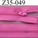 fermeture zip à glissière longueur 35 cm couleur rose violine non séparable largeur 2.5 cm glissière nylon largeur du zip 4 mm