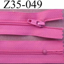 fermeture zip à glissière longueur 35 cm couleur rose violine non séparable largeur 2.5 cm glissière nylon largeur du zip 4 mm