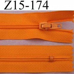 fermeture zip à glissière longueur 15 cm couleur orange non séparable zip nylon largeur 2.5 cm largeur du zip 4 mm