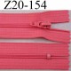 fermeture zip à glissière longueur 20 cm couleur rose non séparable zip nylon largeur 2.5 cm largeur du zip 4 mm