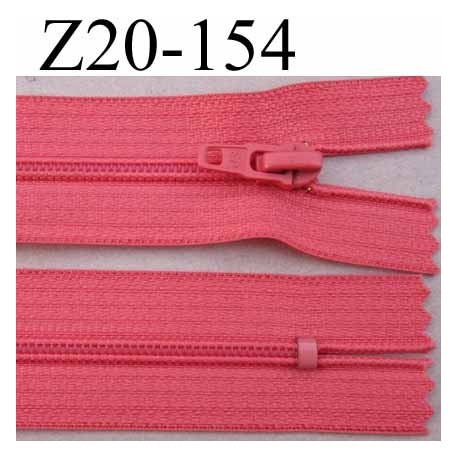fermeture zip à glissière longueur 20 cm couleur rose non séparable zip nylon largeur 2.5 cm largeur du zip 4 mm
