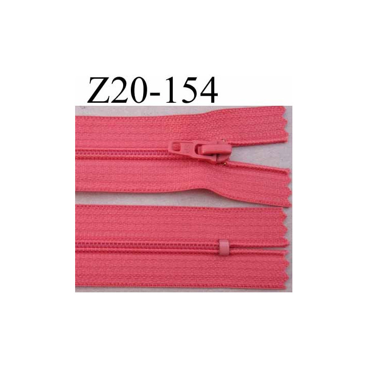 fermeture zip à glissière longueur 20 cm couleur rose non séparable zip nylon largeur 2.5 cm largeur du zip 4 mm