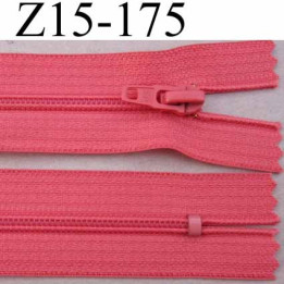 fermeture zip à glissière longueur 15 cm couleur rose corail non séparable zip nylon largeur 2.5 cm largeur du zip 4 mm