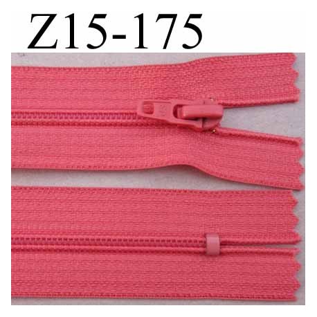 fermeture zip à glissière longueur 15 cm couleur rose corail non séparable zip nylon largeur 2.5 cm largeur du zip 4 mm