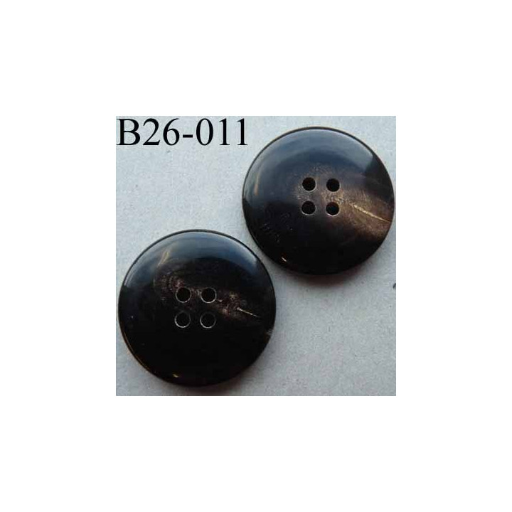 bouton 26 mm haut de gamme siglé VUARNET couleur marron trés foncé dégradé 4 trous 