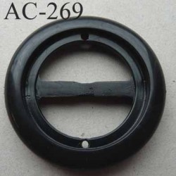 boucle étrier anneau plastique noir brillant diamètre extérieur 58 mm intérieur 33 mm 2éme choix