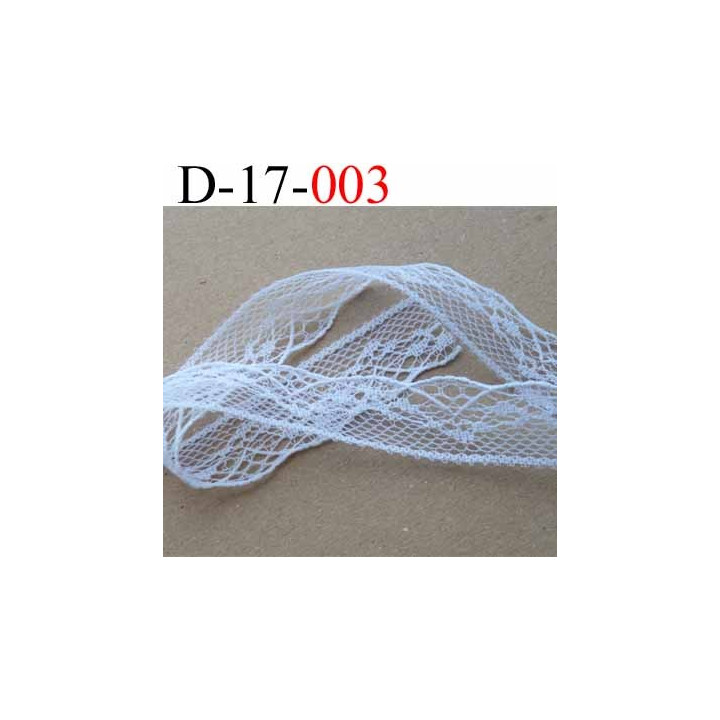 dentelle galon ruban synthétique largeur 17 mm couleur blanc prix au mètre