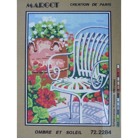 canevas 30x40 marque MARGOT CREATION DE PARIS thème ombre et soleil dimension 30 centimètres par 40 centimètres 100 % coton