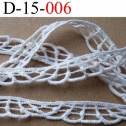 dentelle crochet coton couleur blanc largeur 15 mm vendu au mètre