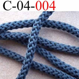 cordon ruban largeur diamètre 4 mm couleur  gris bleuté vendu au mètre