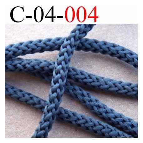 cordon ruban largeur diamètre 4 mm couleur bleu gris vendu au mètre