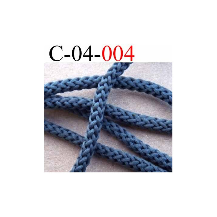 cordon ruban largeur diamètre 4 mm couleur  gris bleuté vendu au mètre