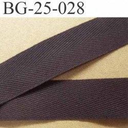  biais sergé 100 % coton galon couleur marron largeur 25 mm prix au mètre