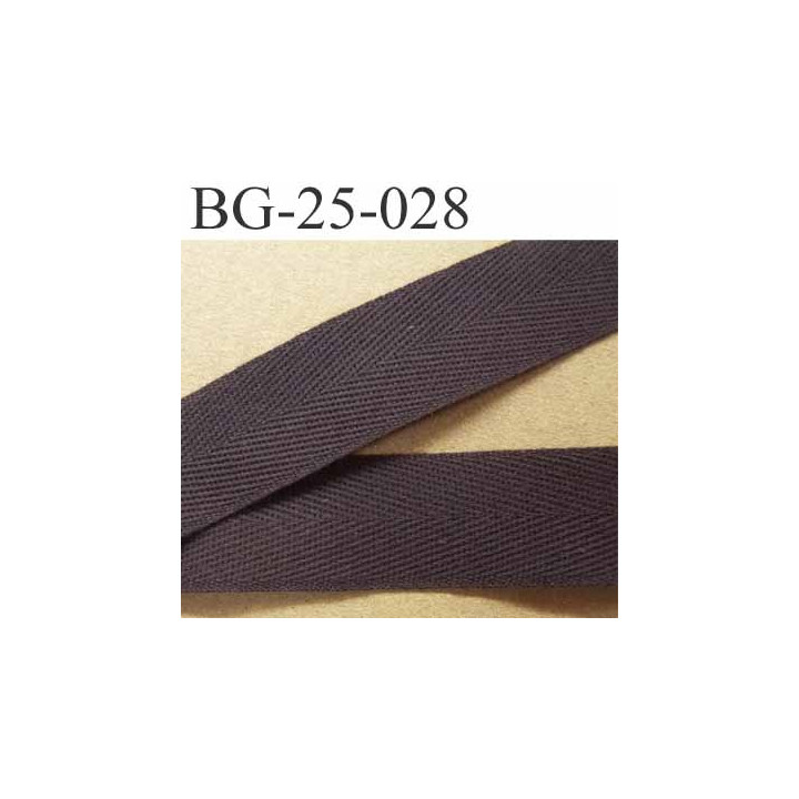 biais sergé coton galon couleur marron largeur 25 mm prix au mètre