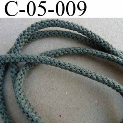 cordon synthétique et coton souple très très solide couleur vert kaki diamètre 5 mm prix au mètre