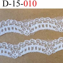 dentelle synthétique largeur 15 mm couleur blanc  prix au mètre