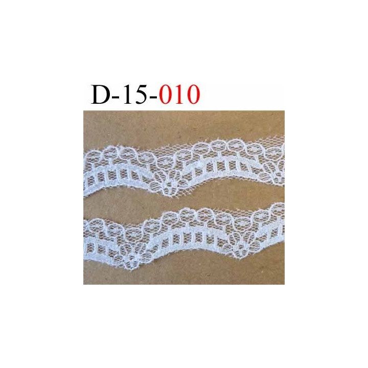 dentelle synthétique largeur 15 mm couleur blanc  prix au mètre