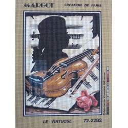 canevas 30x40 marque MARGOT CREATION DE PARIS thème le virtuose dimension 30 centimètres par 40 centimètres 100 % coton