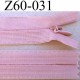 fermeture zip invisible longueur 60 cm couleur vieux rose non séparable largeur 2.5 cm glissière nylon largeur 4 mm