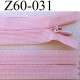 fermeture zip invisible longueur 60 cm couleur vieux rose non séparable largeur 2.5 cm glissière nylon largeur 4 mm