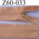 fermeture zip invisible longueur 60 cm couleur beige chair marron clair non séparable largeur 2.5 cm glissière nylon 4 mm