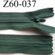 fermeture zip invisible longueur 60 cm couleur vert non séparable largeur 2.5 cm glissière nylon largeur 4 mm