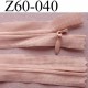 fermeture zip invisible longueur 60 cm couleur beige rosé non séparable largeur 2.5 cm glissière nylon largeur 4 mm