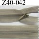 fermeture zip invisible longueur 40 cm couleur vert kaki clair non séparable largeur 2.5 cm glissière nylon largeur 4 mm