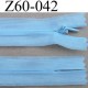 fermeture zip invisible longueur 60 cm couleur bleu ciel non séparable largeur 2.5 cm glissière nylon largeur 4 mm