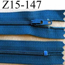 fermeture zip à glissière longueur 15 cm couleur bleu non séparable largeur 2.5 cm zip nylon largeur glissière 4 mm