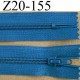 fermeture zip à glissière longueur 20 cm couleur bleu non séparable zip nylon largeur 2.5 cm largeur du zip 4 mm
