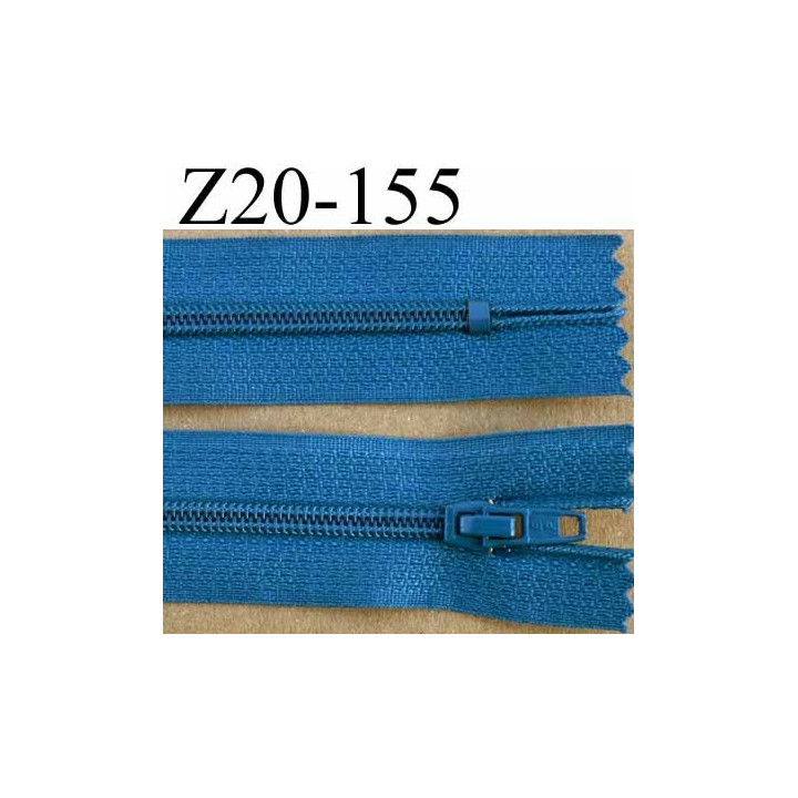 fermeture zip à glissière longueur 20 cm couleur bleu non séparable zip nylon largeur 2.5 cm largeur du zip 4 mm