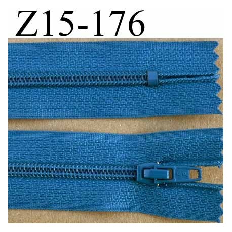 fermeture zip à glissière longueur 15 cm couleur bleu non séparable zip nylon largeur 2.5 cm largeur du zip 4 mm