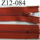 fermeture zip à glissière longueur 12 cm couleur rouille non séparable zip nylon largeur 2.5 cm largeur du zip 4 mm