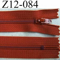 fermeture zip à glissière longueur 12 cm couleur rouille non séparable zip nylon largeur 2.5 cm largeur du zip 4 mm