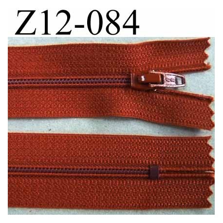 fermeture zip à glissière longueur 12 cm couleur rouille non séparable zip nylon largeur 2.5 cm largeur du zip 4 mm