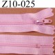 fermeture zip à glissière longueur 10 cm couleur rose non séparable largeur 2.5 cm glissière nylon largeur du zip 4 mm